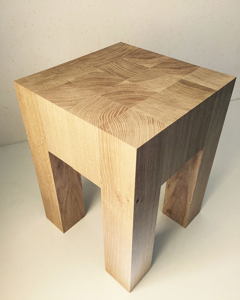 Oak log stool
