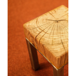 wood and metal stool