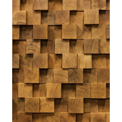 Oak 3D end-grain wood wall...