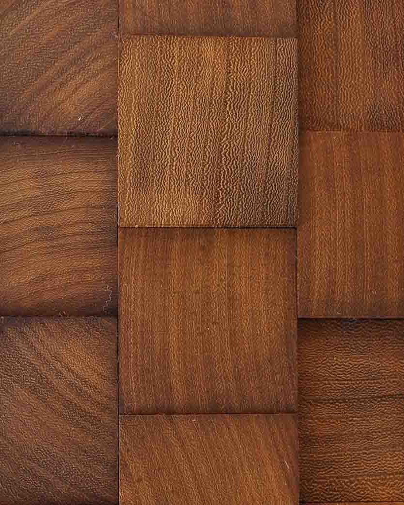 Iroko 3D end-grain wood wall covering Iroko 3D end-grain wood wall covering