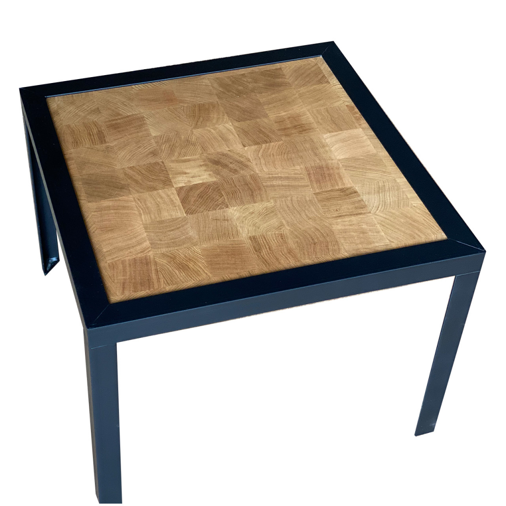petite table chêne bois de bout massif modèle gigogne 60X60 h40cm