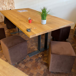 table living-room solid oak metalic legs H