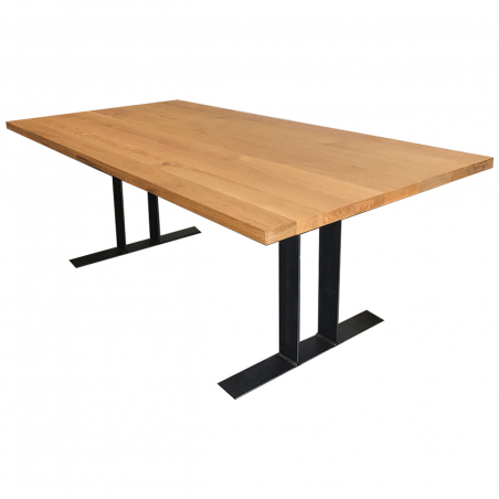 table living-room solid oak metalic legs H