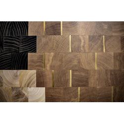 Oak with brass inserts