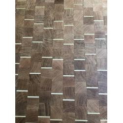 Oak with brass inserts