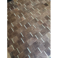 Oak with brass inserts