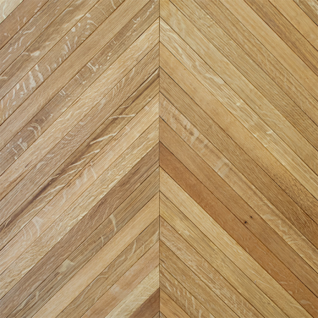 Fine – Parquet Massif Point de Hongrie en chêne Français réemployé