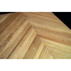 Fine – Parquet Massif Point de Hongrie en chêne Français réemployé