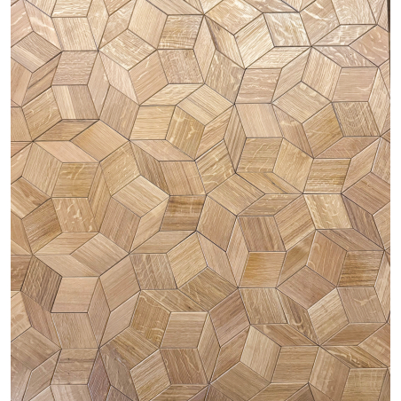 Parquet motif Penrose – Revêtement sol & mur en chêne massif réemployé
